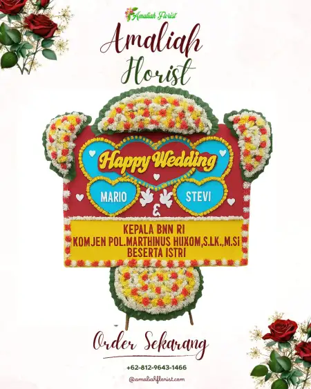 Papan Bunga Pernikahan Sinindian